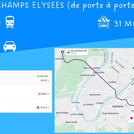 Appartement T3 Avec 2 Salles D'eau, Parking&balcon - Rer A à 3 Min *